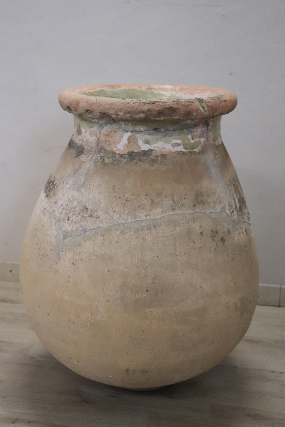 Late 19th Century 19th Century Italian Antique Terracotta Garden Jar For Sale