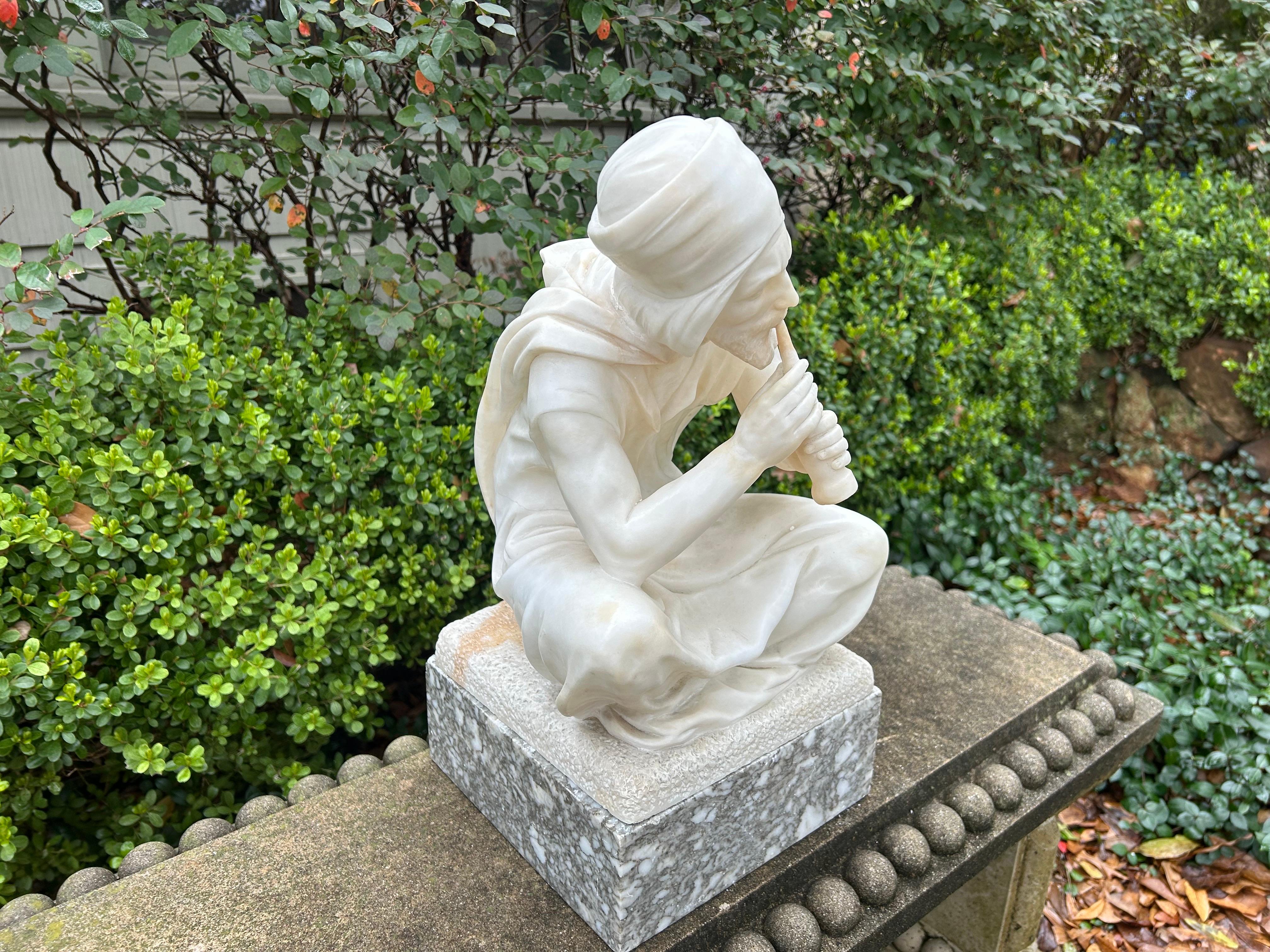 Italienische Carrara-Marmorskulptur im arabischen Stil des 19. Jahrhunderts, signiert Pugi im Angebot 5