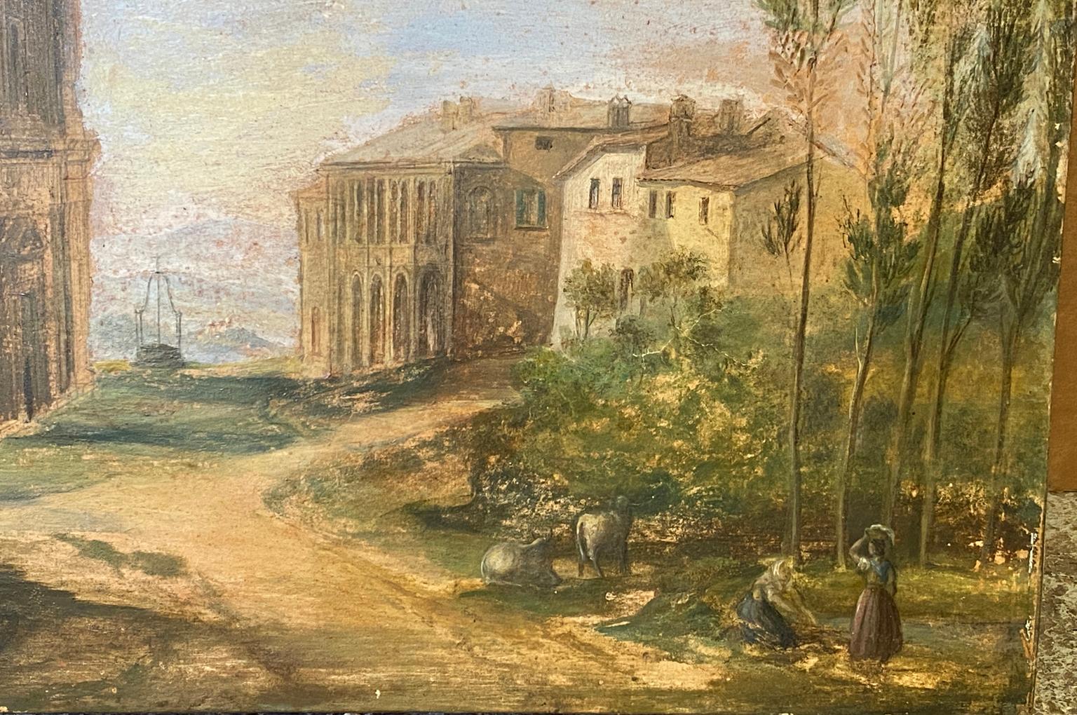 Peinture à l'huile architecturale italienne du 19e siècle en vente 2
