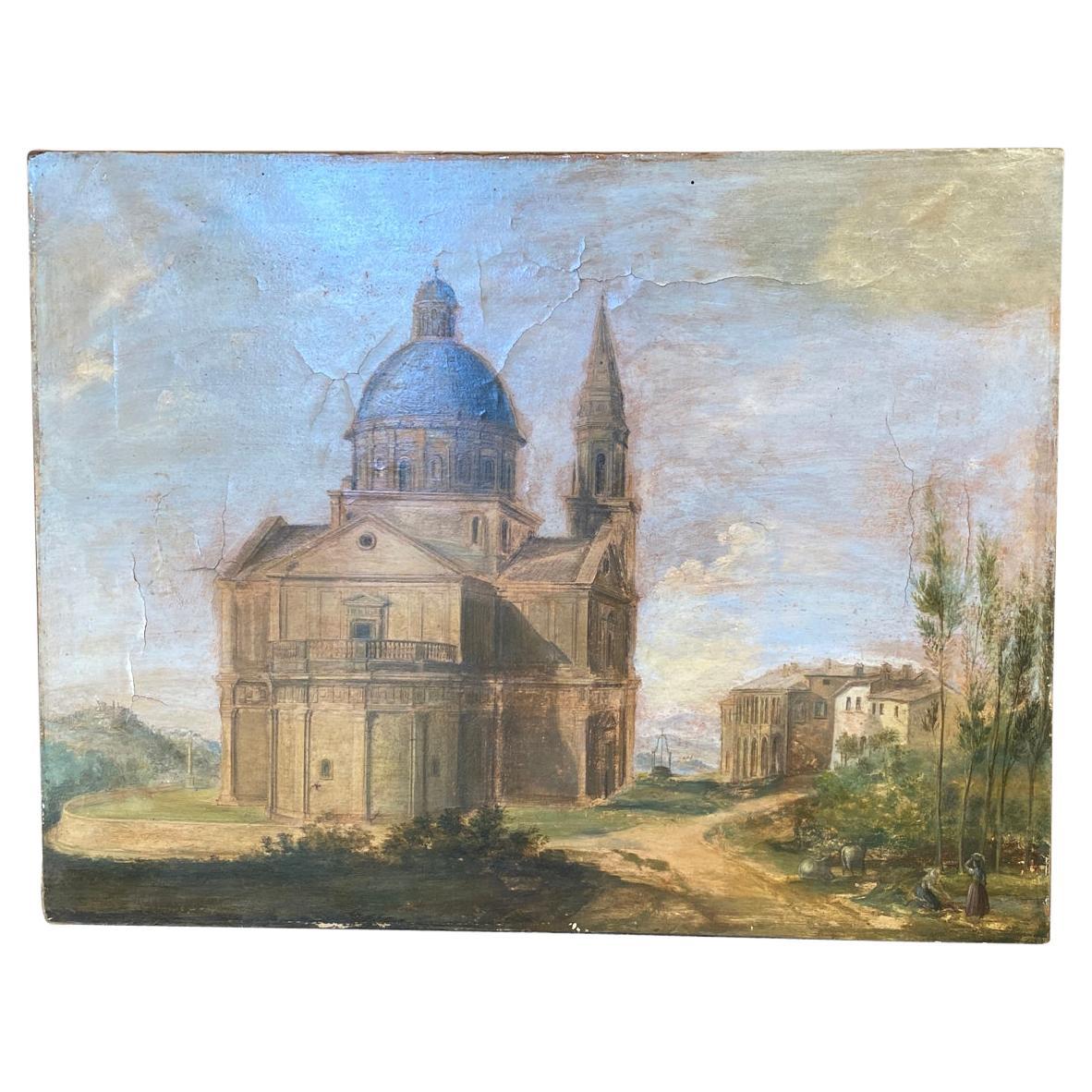 19th Century Italian Architectural Oil Painting