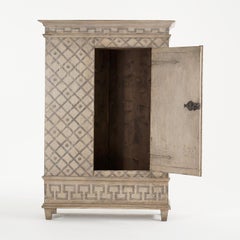 19th Century Italian Arte Povera Painted Walnut Armoire - Antique Tuscan Cabinet