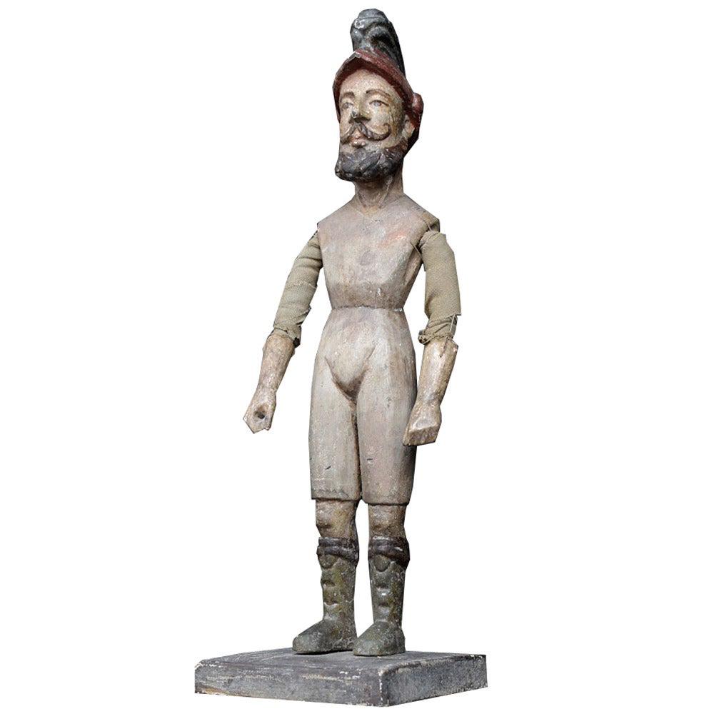 19th Century Italian Articulated Wooden Figure