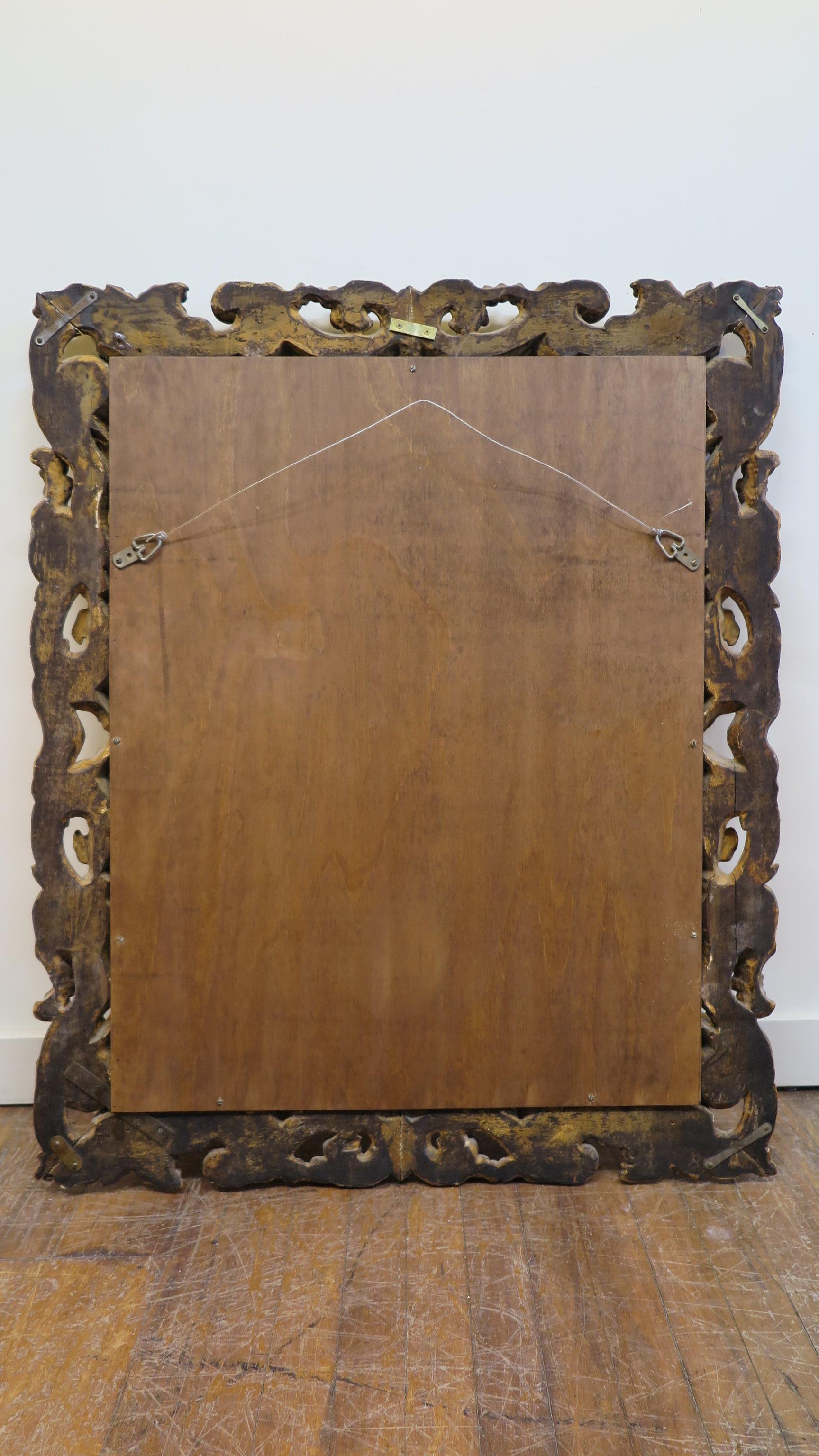 19th Century Italian Baroque Carved Mirror 4