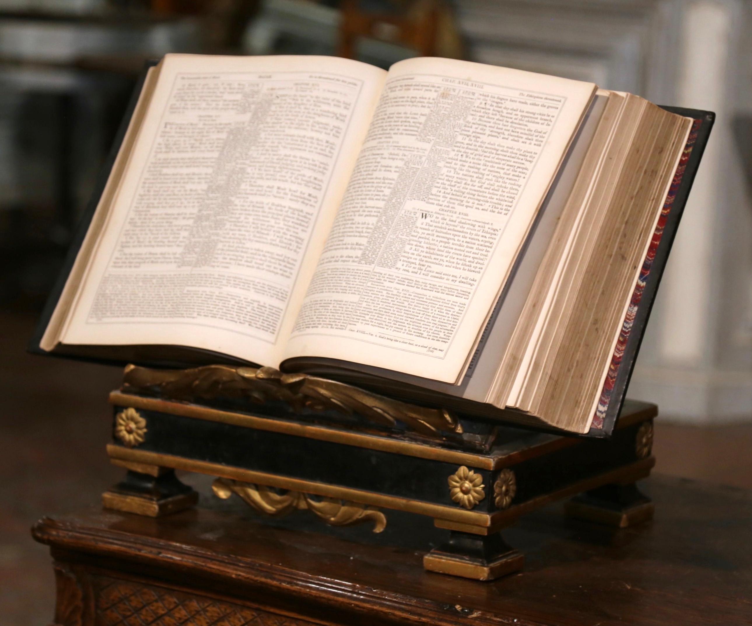 19. Jahrhundert Italienisch Barock geschnitzt Polychromie & Giltwood Adjustable Book Stand  im Angebot 1