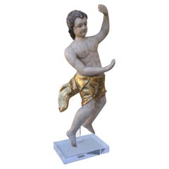 19th Century Italian Baroque Carved Statue on Lucite Base
