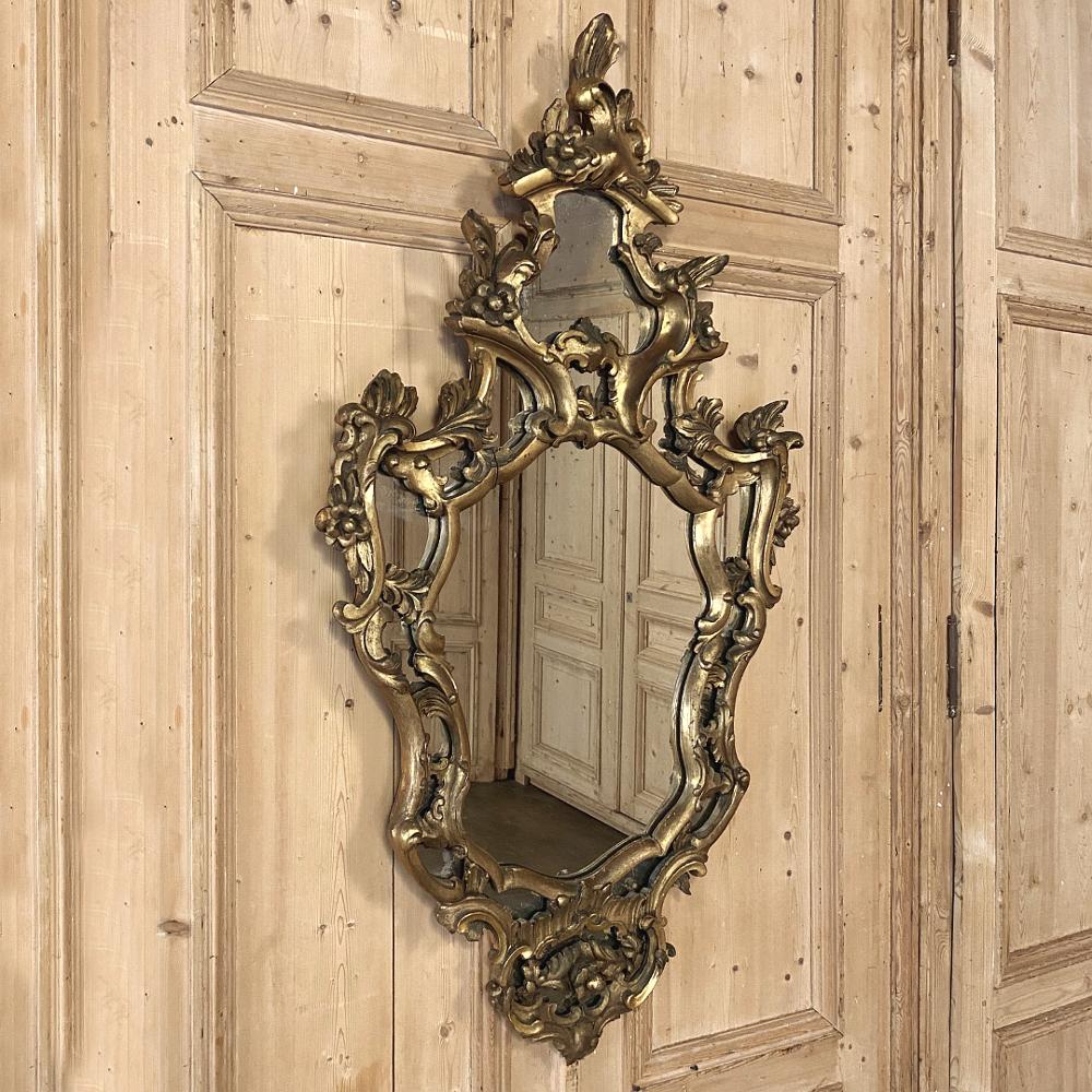 19th Century Italian Baroque Giltwood Mirror For Sale 6