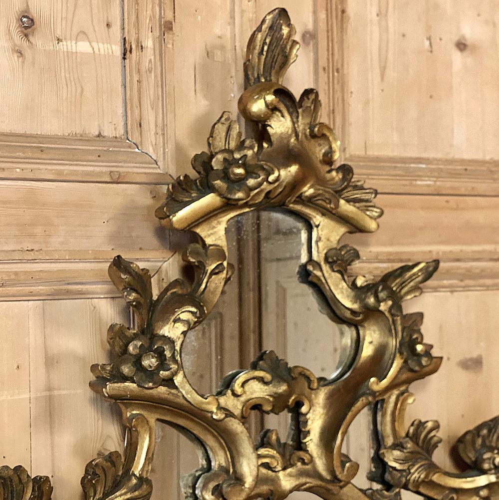 italienischer Barockspiegel aus Giltwood aus dem 19 (Vergoldetes Holz) im Angebot