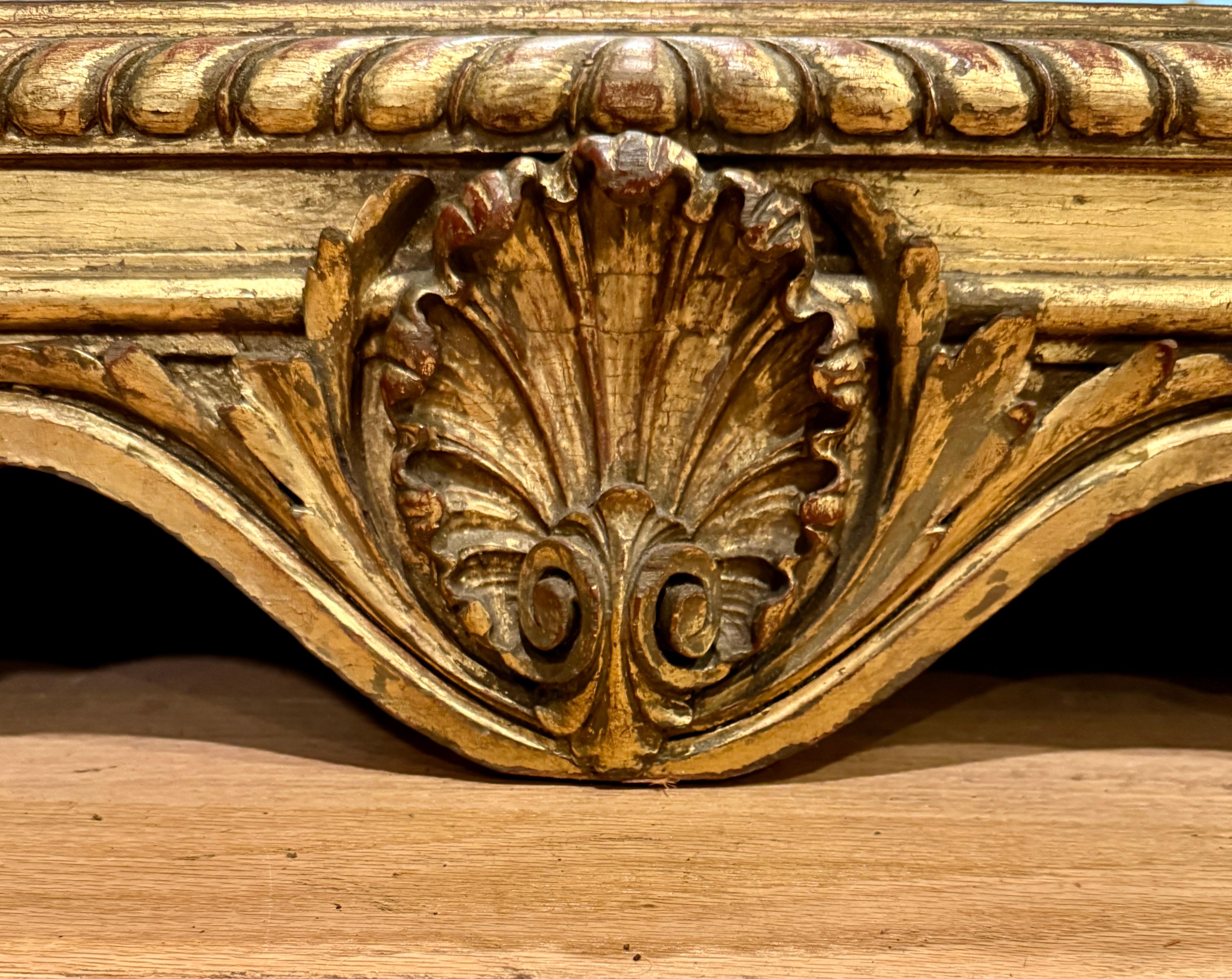 19th Century Italian Baroque Giltwood Mirror For Sale 4