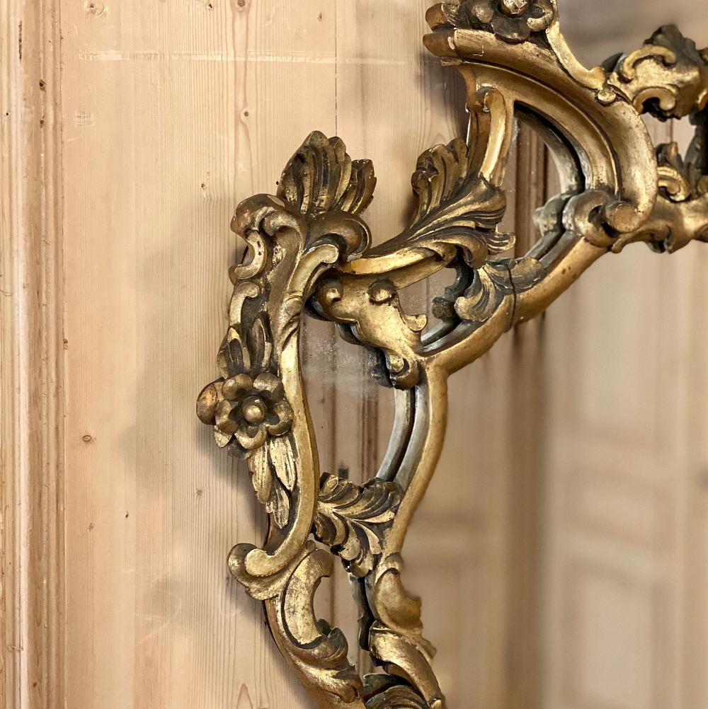 19th Century Italian Baroque Giltwood Mirror For Sale 3