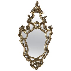 miroir baroque italien en bois doré du 19ème siècle