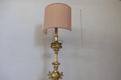 19th Century Italian Baroque Louis XIV Style Giltwood Torchère or Floor Lamp