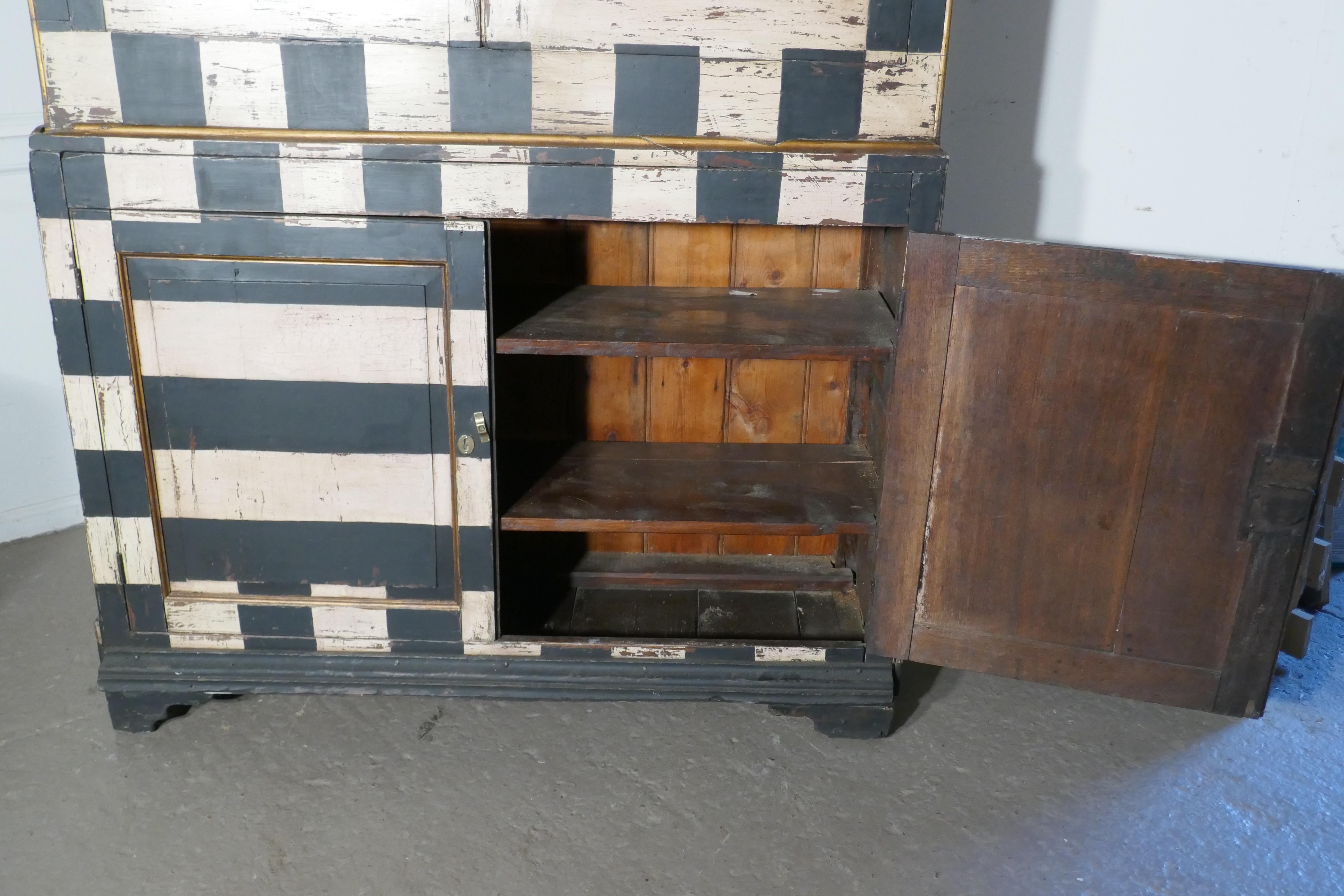 Wood 19th Century Italian Baroque Painted Book Case