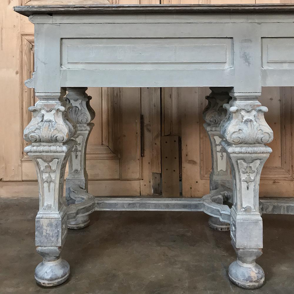 19th Century Italian Baroque Painted Hand-Carved Console 8