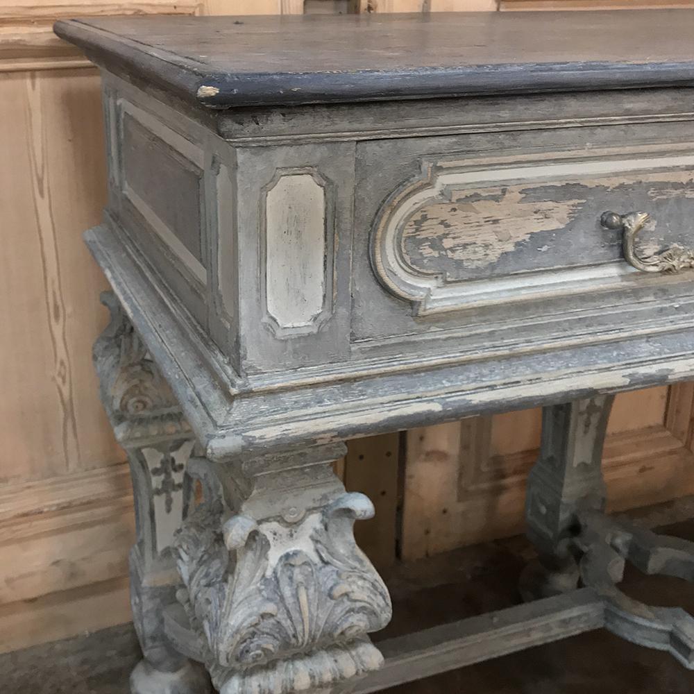 Oak 19th Century Italian Baroque Painted Hand-Carved Console