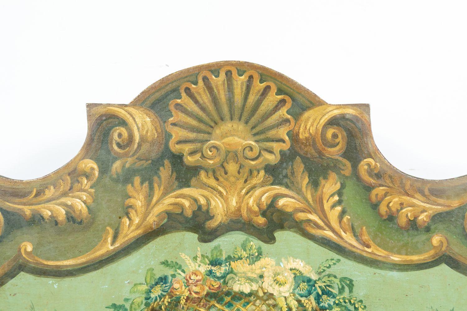Polychromed 19th Century Italian Baroque Polychrome Cassapanca Wood Storage Hall Bench For Sale