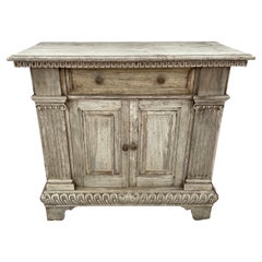 19th Century Italian Baroque Style Bleached Walnut Cabinet