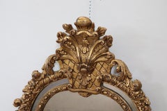 19th Century Italian Baroque Style Carved Gilded Wood Oval Wall Mirror
