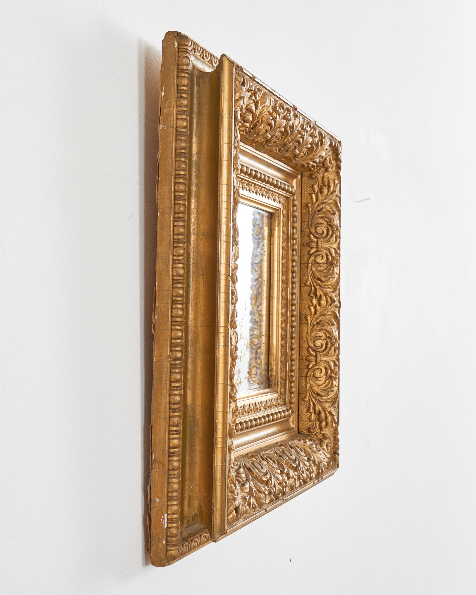 19th Century Italian Baroque Style Carved Giltwood Wall Mirror For Sale 6