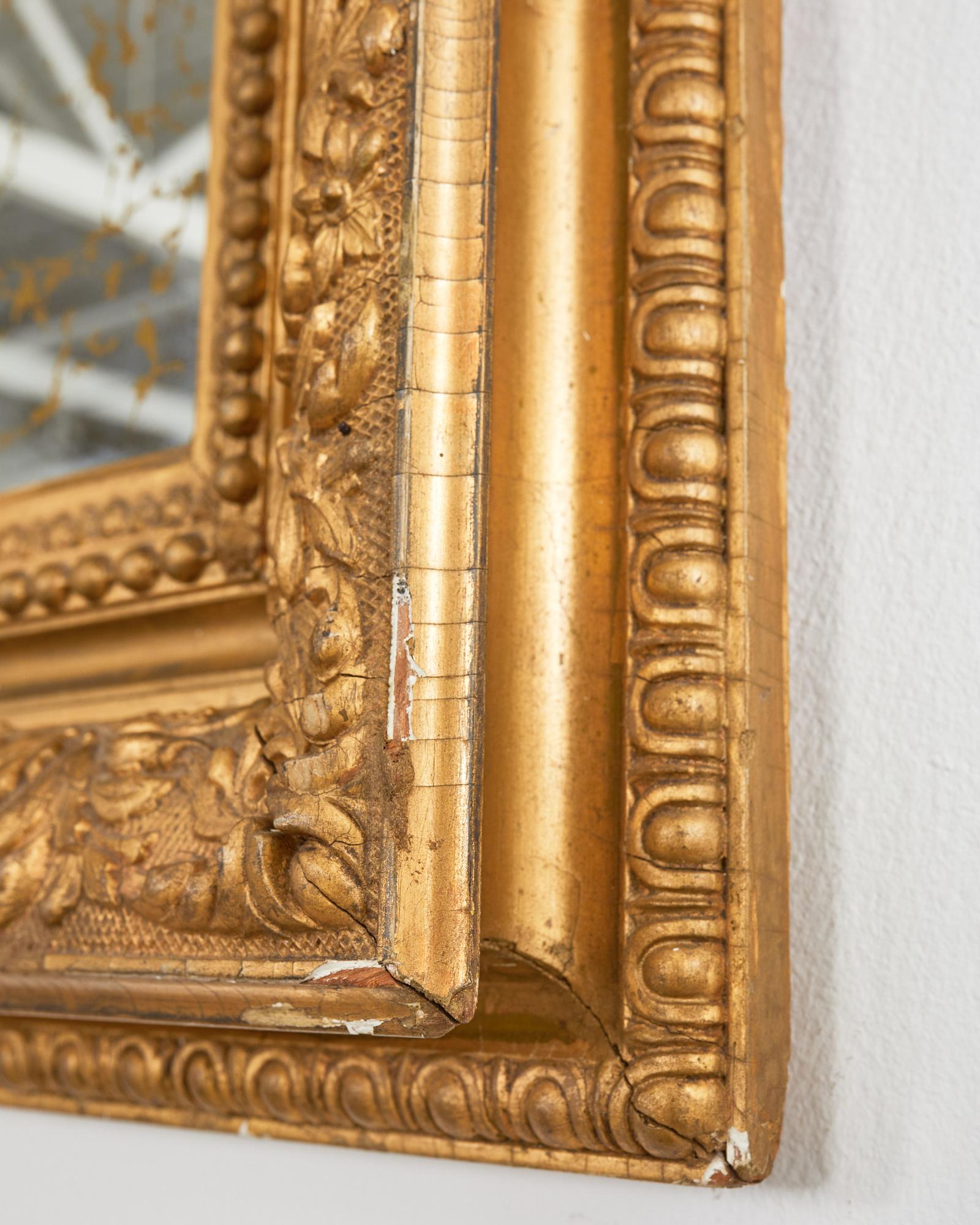 19th Century Italian Baroque Style Carved Giltwood Wall Mirror For Sale 8