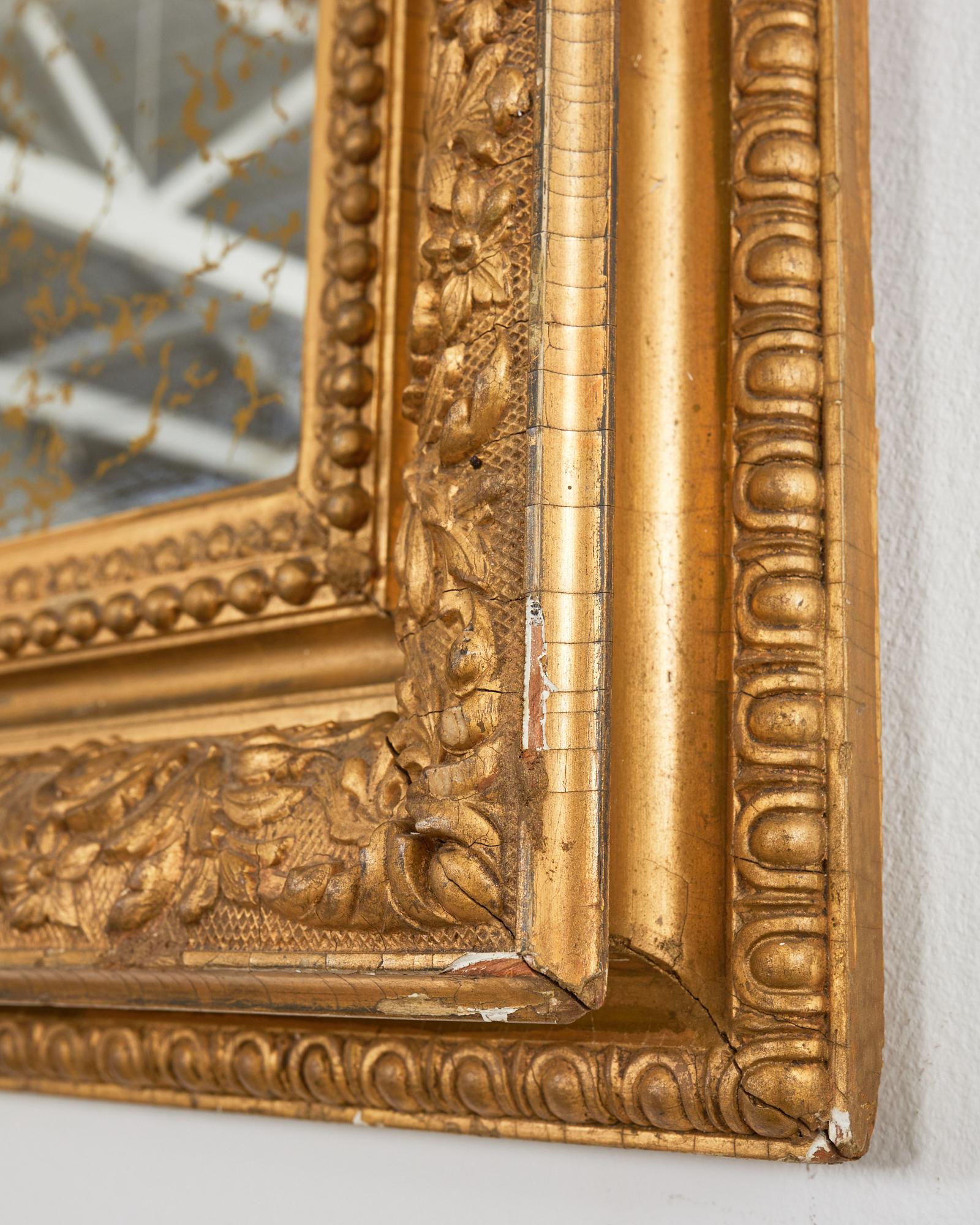 19th Century Italian Baroque Style Carved Giltwood Wall Mirror For Sale 9