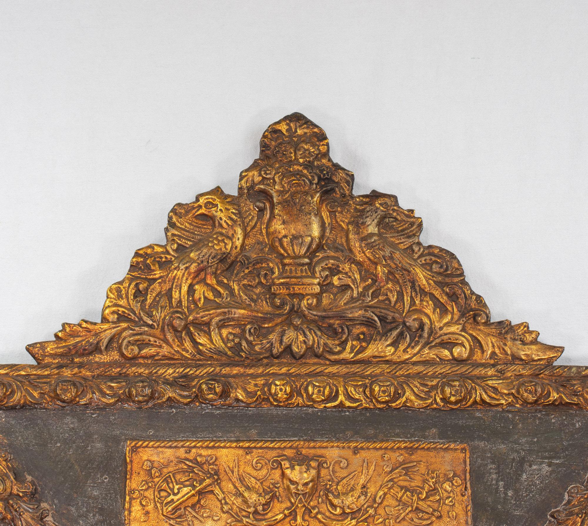Miroir de style baroque italien du 19e siècle en bois doré et gesso avec verre églomisé en vente 10