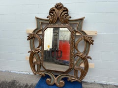 Specchio in legno dorato in stile barocco italiano del XIX secolo