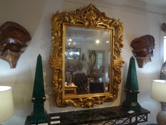 19th Century Italian Baroque Style Giltwood Mirror