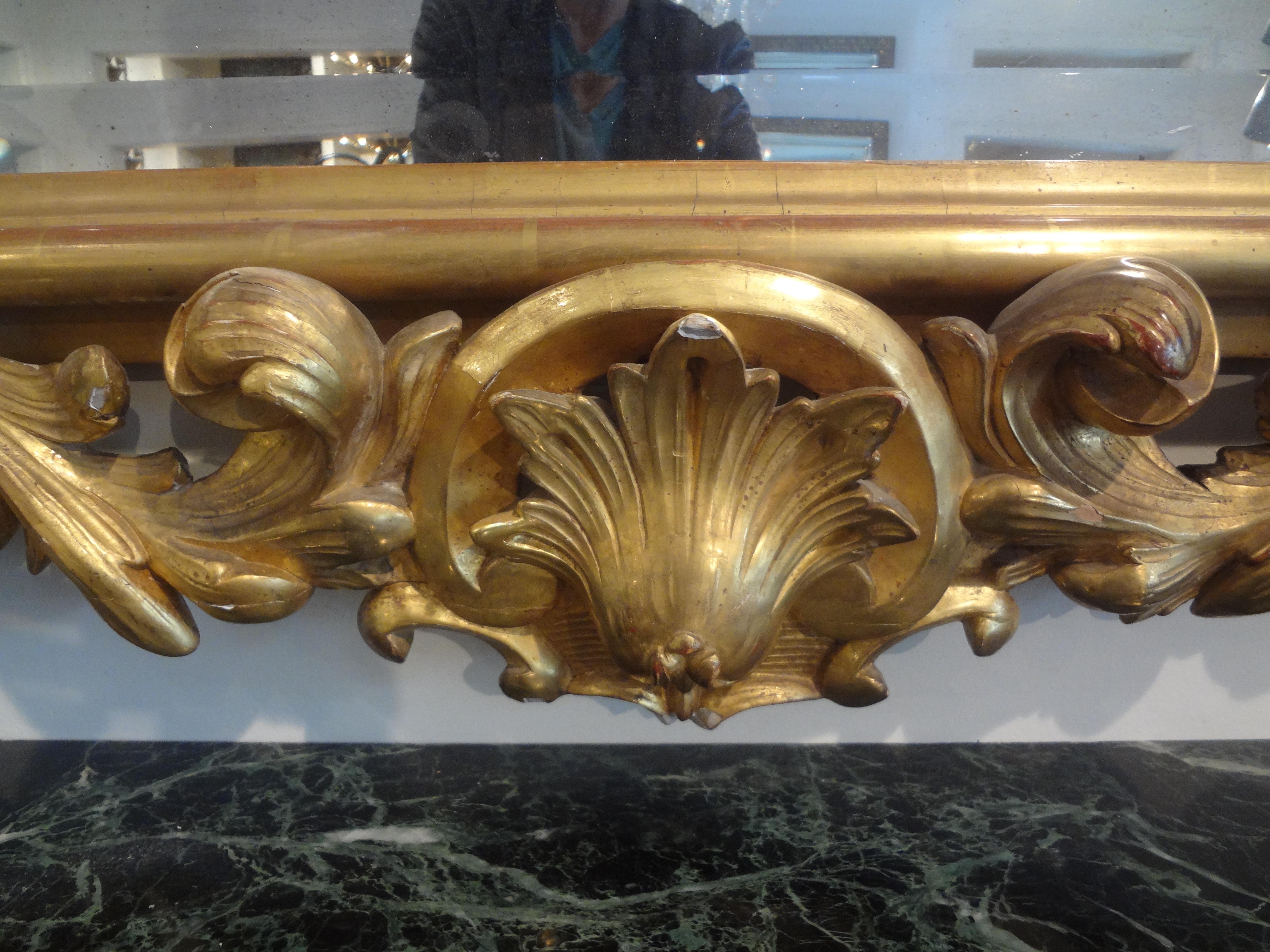 19th Century Italian Baroque Style Giltwood Mirror For Sale 1