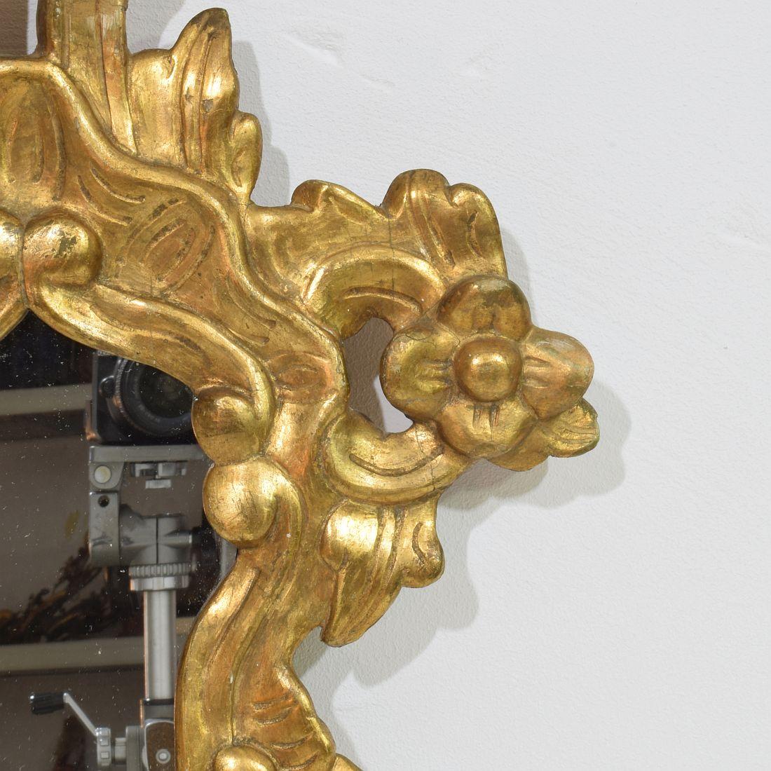 XIXe siècle Miroir en bois doré de style baroque italien du 19e siècle en vente