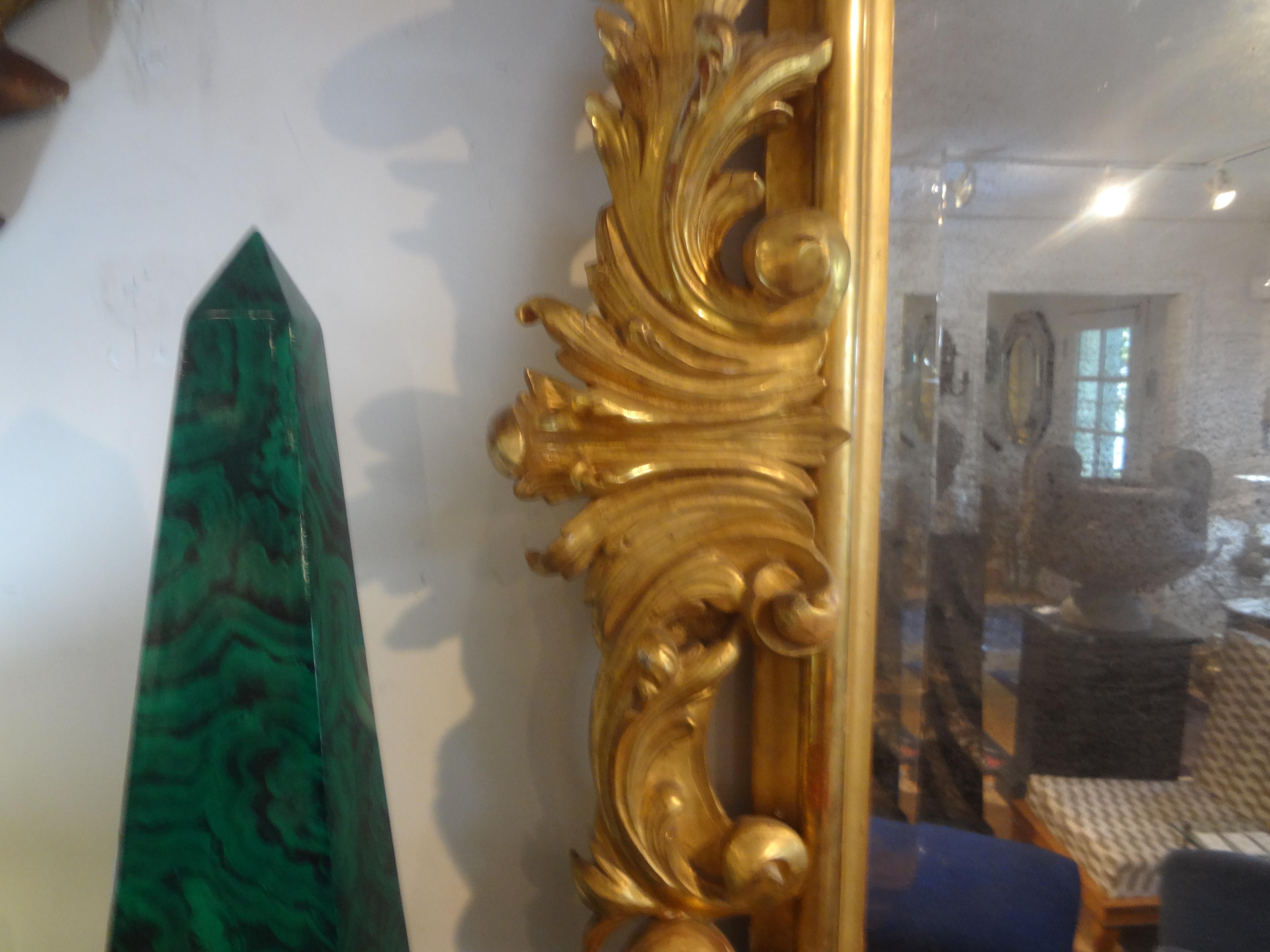 19th Century Italian Baroque Style Giltwood Mirror For Sale 2