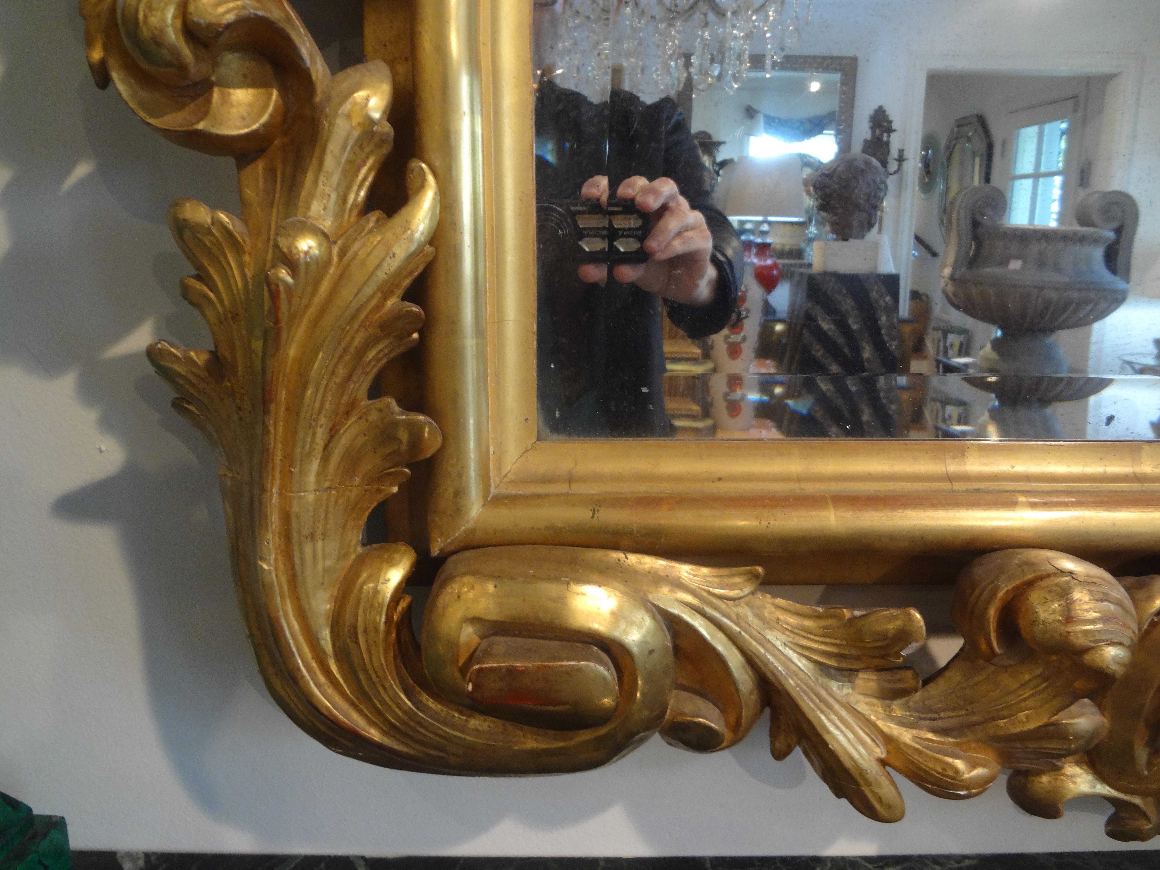 19th Century Italian Baroque Style Giltwood Mirror For Sale 3
