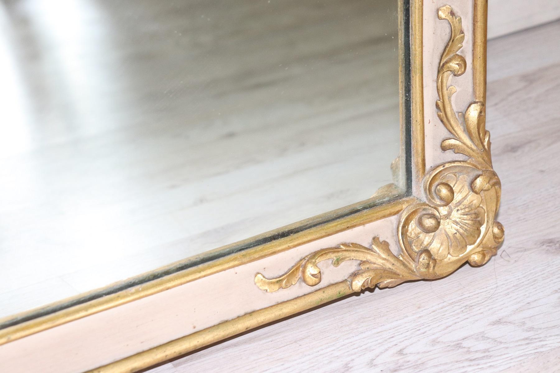 Gilt 19th Century Italian Baroque Style Lacquered and Gilded Wall Mirror