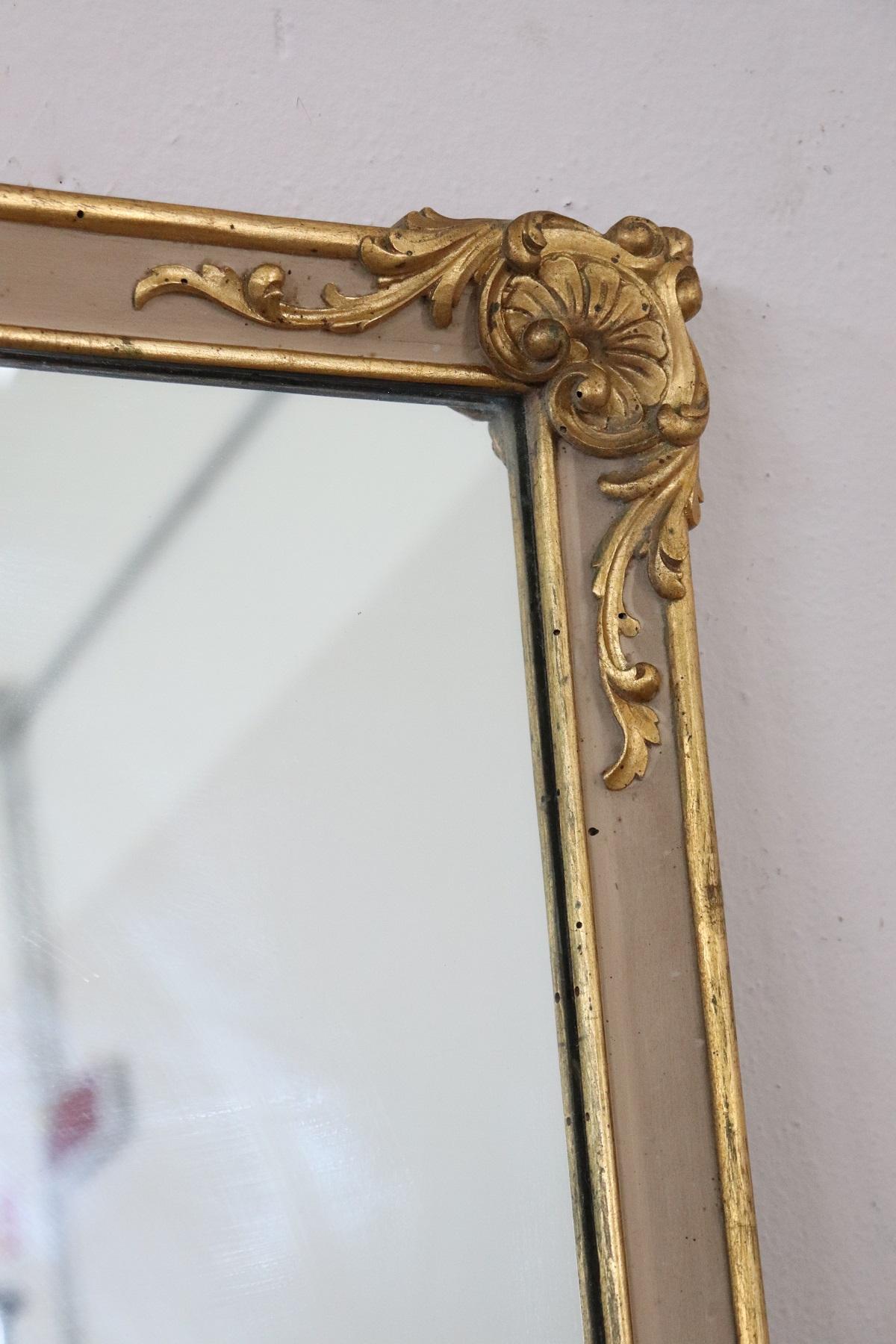 Late 19th Century 19th Century Italian Baroque Style Lacquered and Gilded Wall Mirror
