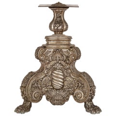19th Century Italian Baroque Style Silvered Stand