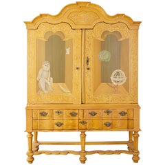 Vintage 19th Century Italian Baroque Style Trompe L'oeil Cabinet