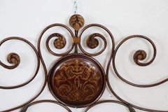 19th Century Italian Baroque Style Wrought Iron Antique Headboard