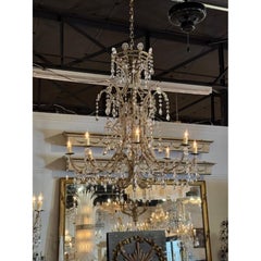 Lampadari italiani del XIX secolo con perline e cristalli a 8 luci