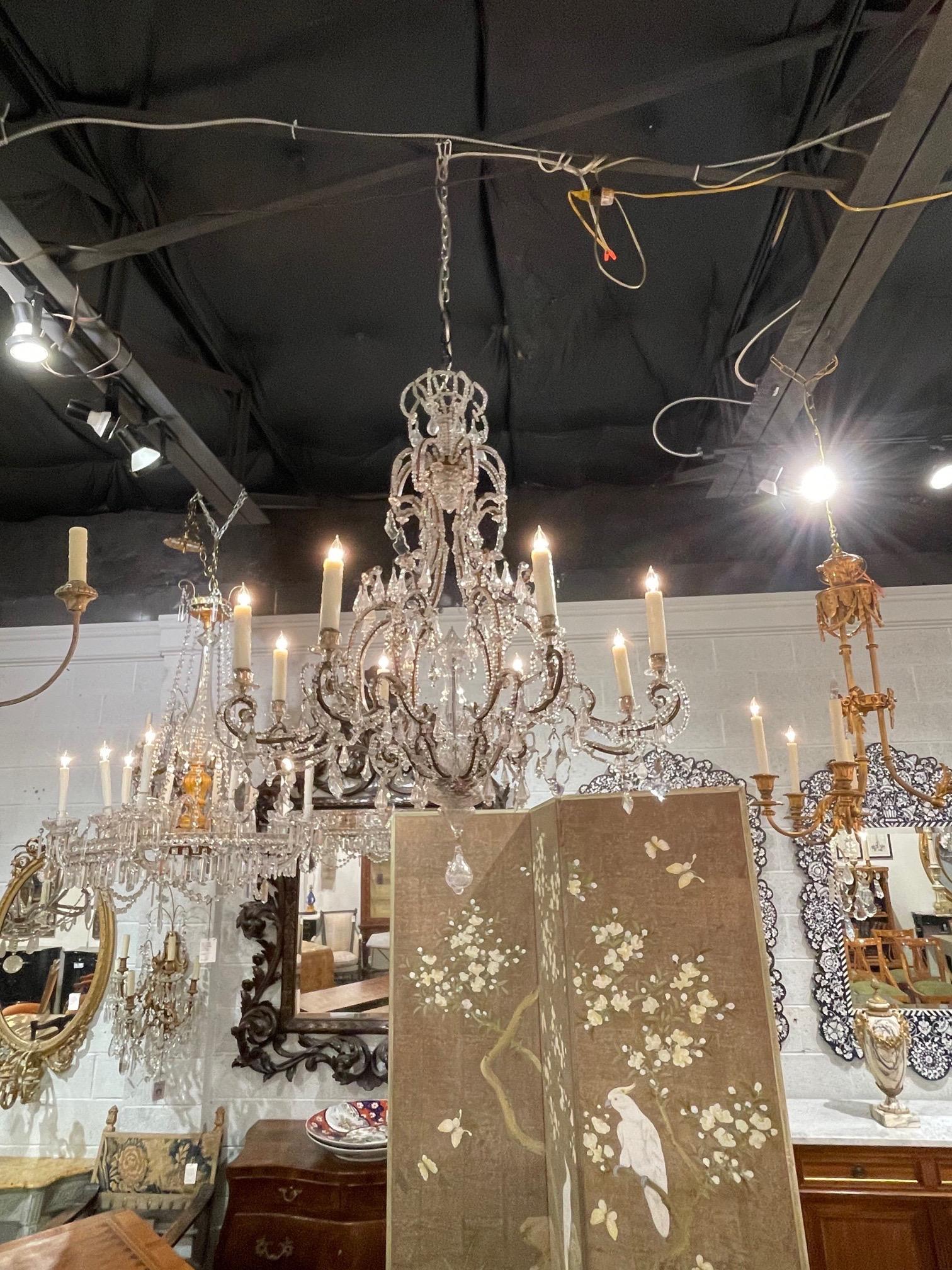 19th Century Italian Beaded Crystal Chandelier with 8 Lights For Sale 5