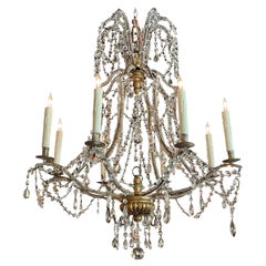 19th Century Italian Beaded Crystal Pagoda Form Chandelier