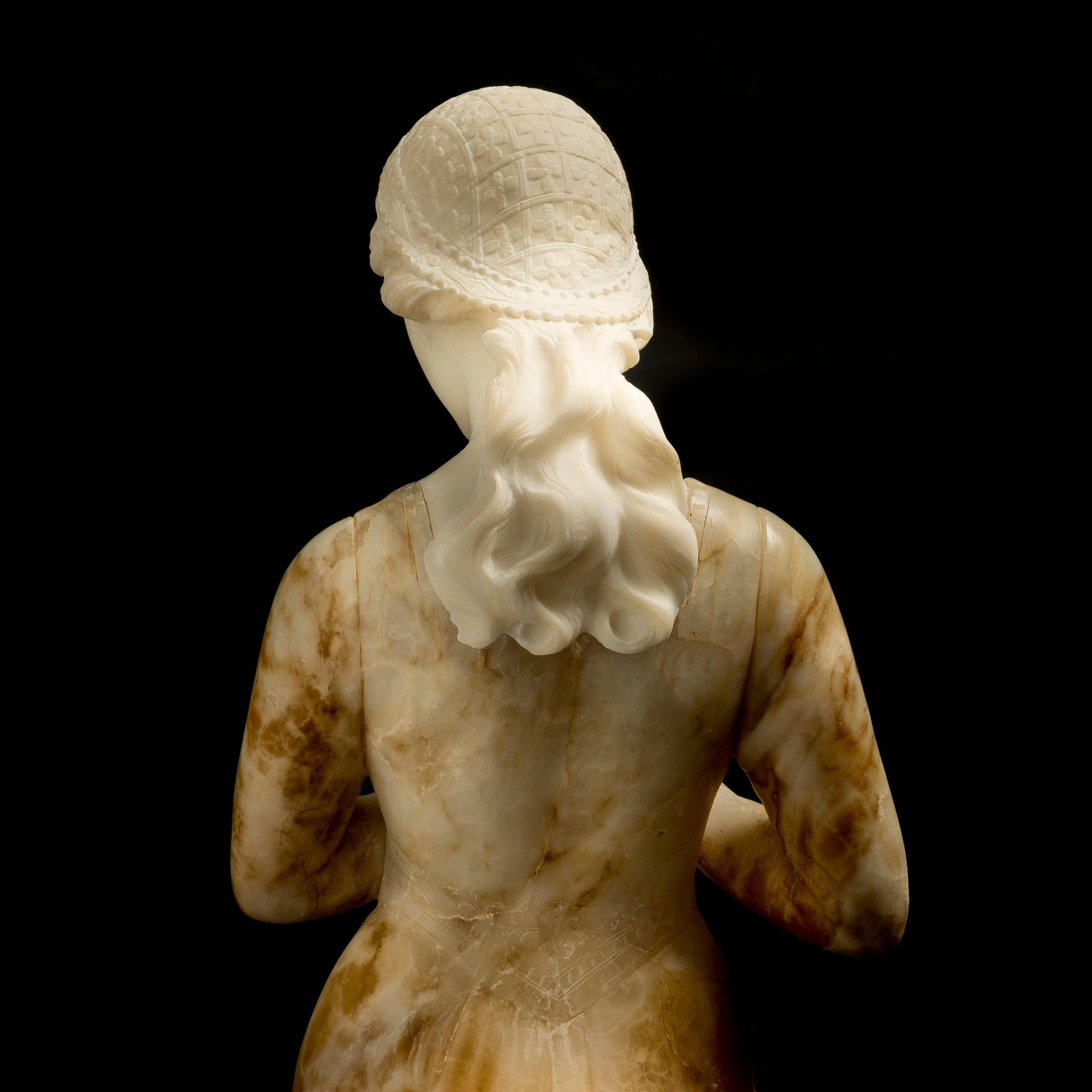 19th Century Italian Belle Époque Alabaster Sculpture by Emilio Fiaschi In Good Condition For Sale In London, GB