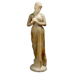 Italienische Belle-Époque-Alabaster-Skulptur von Emilio Fiaschi aus dem 19.