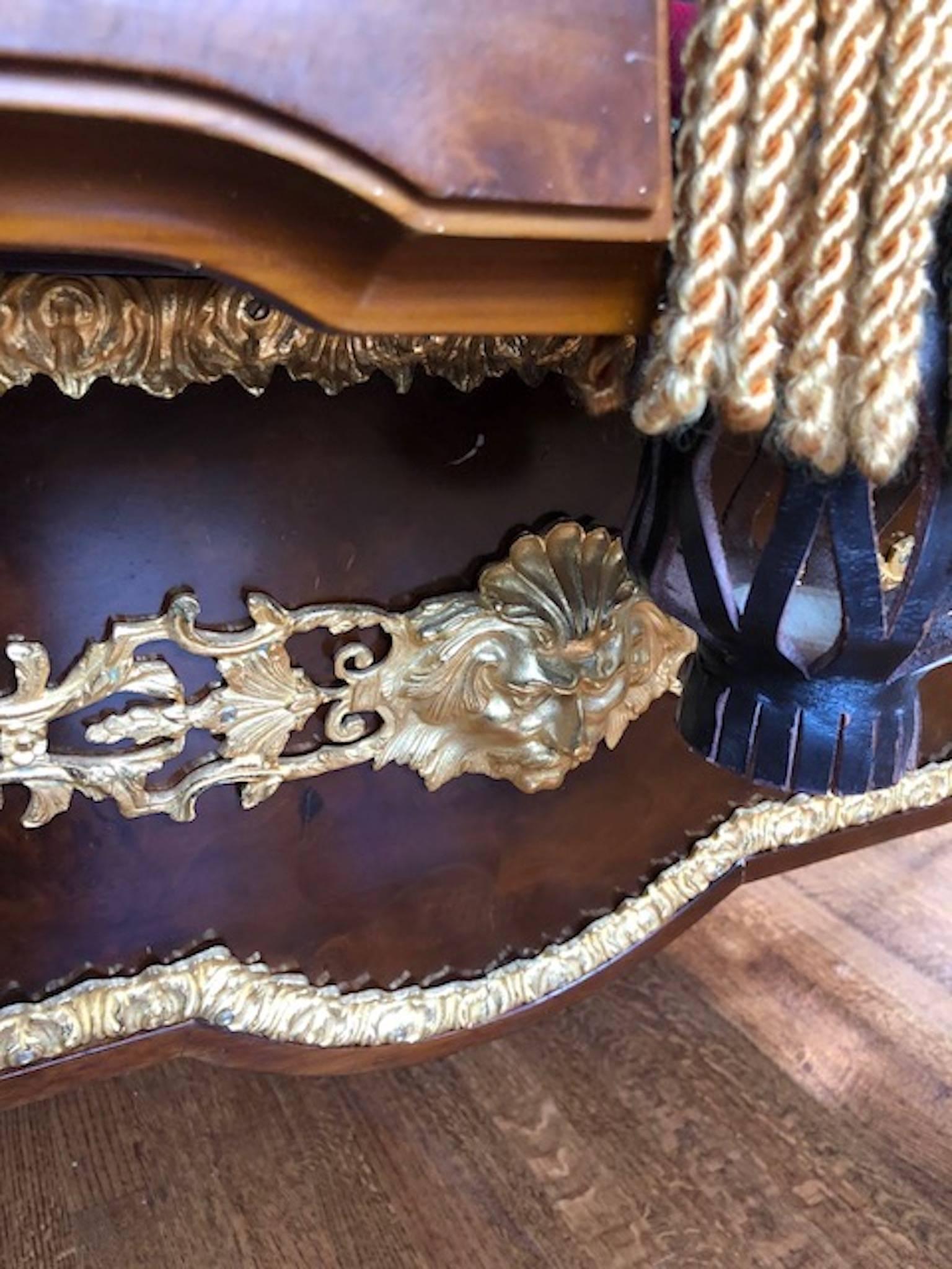 20th Century Italian Billiards Pool Table with Decorative Gilt Bronze In Good Condition In Washington Crossing, PA