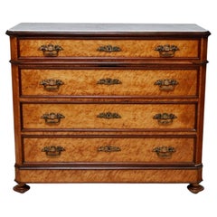 19th Century Italian Bird’s-Eye Maple Chest of Drawers Commode