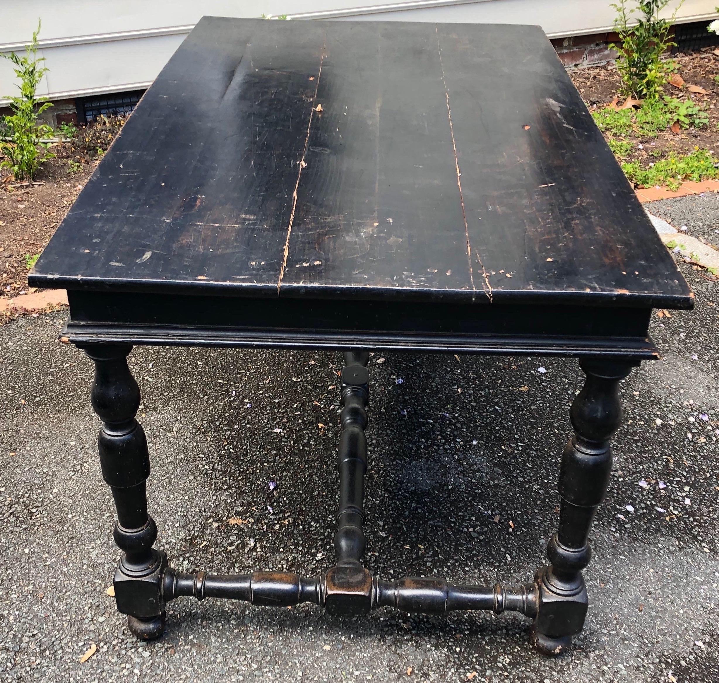 19th Century Italian Black Painted Table 2