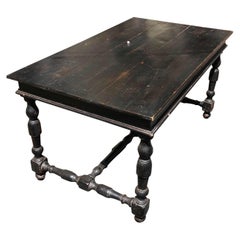 19th Century Italian Black Painted Table