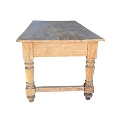 19th Century Italian Bleached Walnut Kitchen Table
