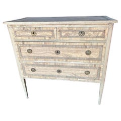 19th Century Italian Bleached Walnut & Olive Neoclassical Commode
