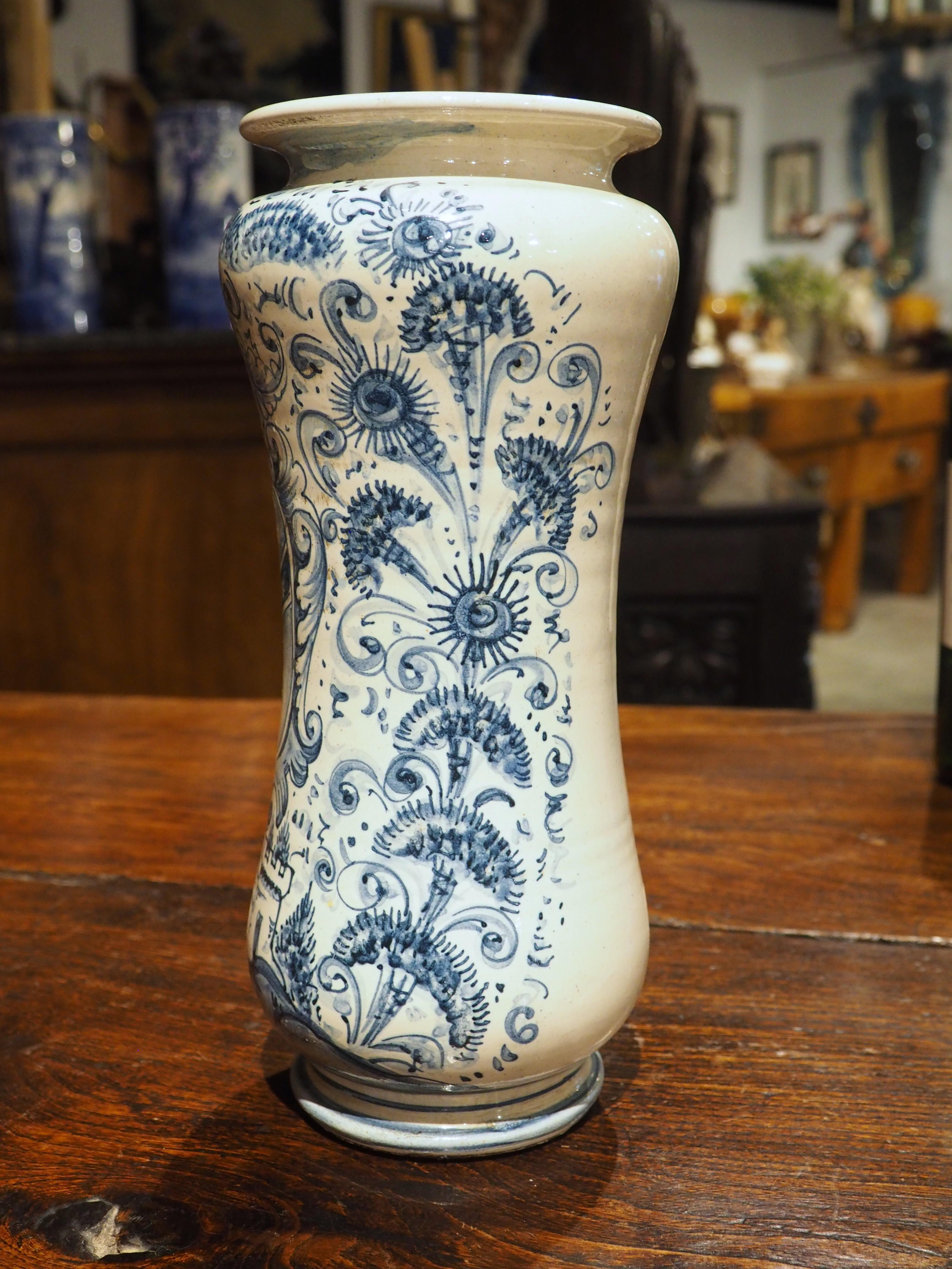 Ceramica Vaso Albarello blu e bianco del XIX secolo in vendita