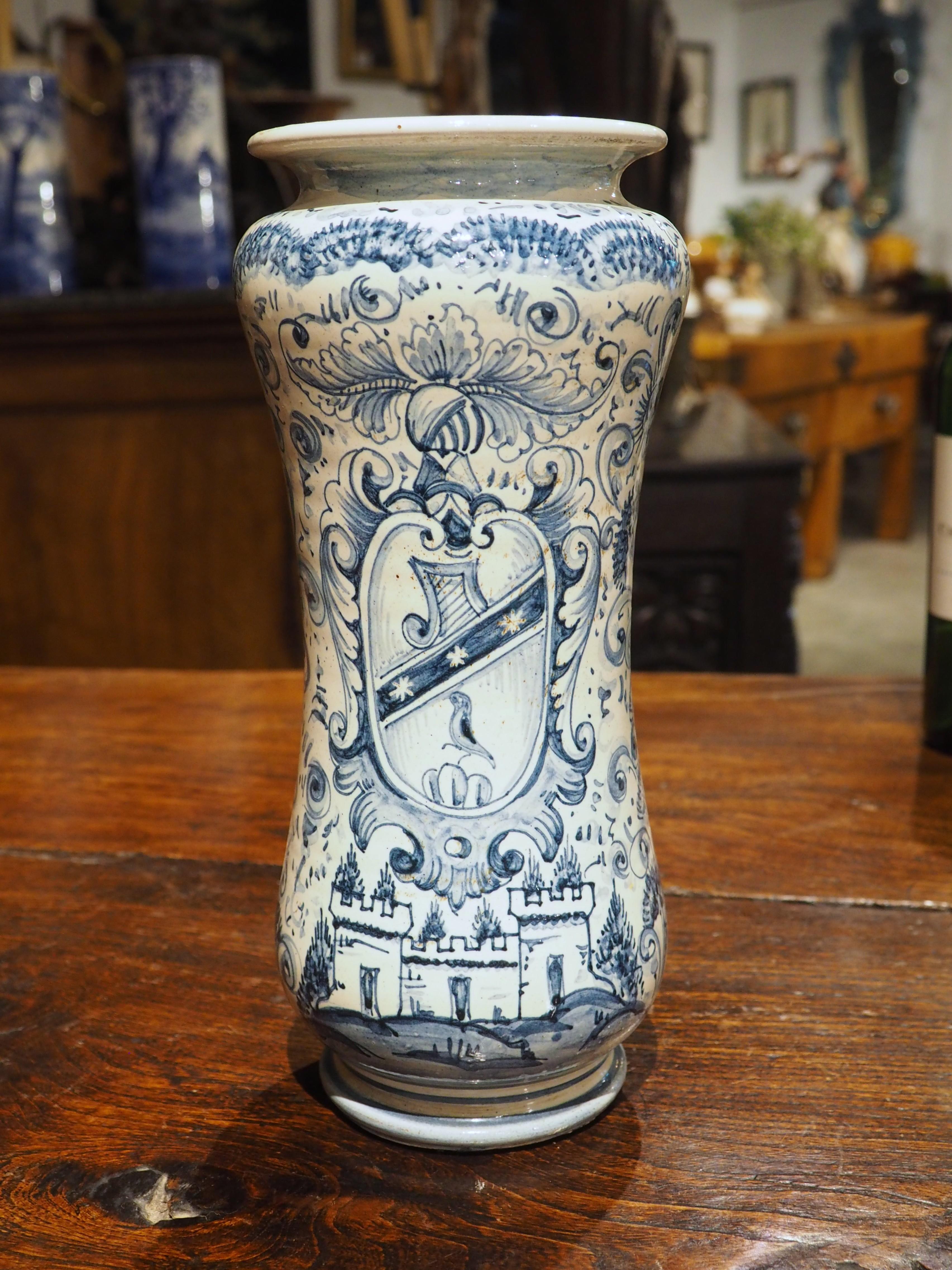 Vaso Albarello blu e bianco del XIX secolo in vendita 1