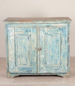 19th Century Italian Blue Painted Buffet